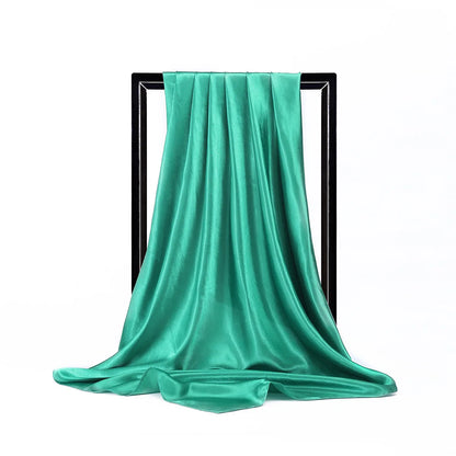 Satin Silk Scarf for Women – Solid Color Shawl & Hijab Wrap