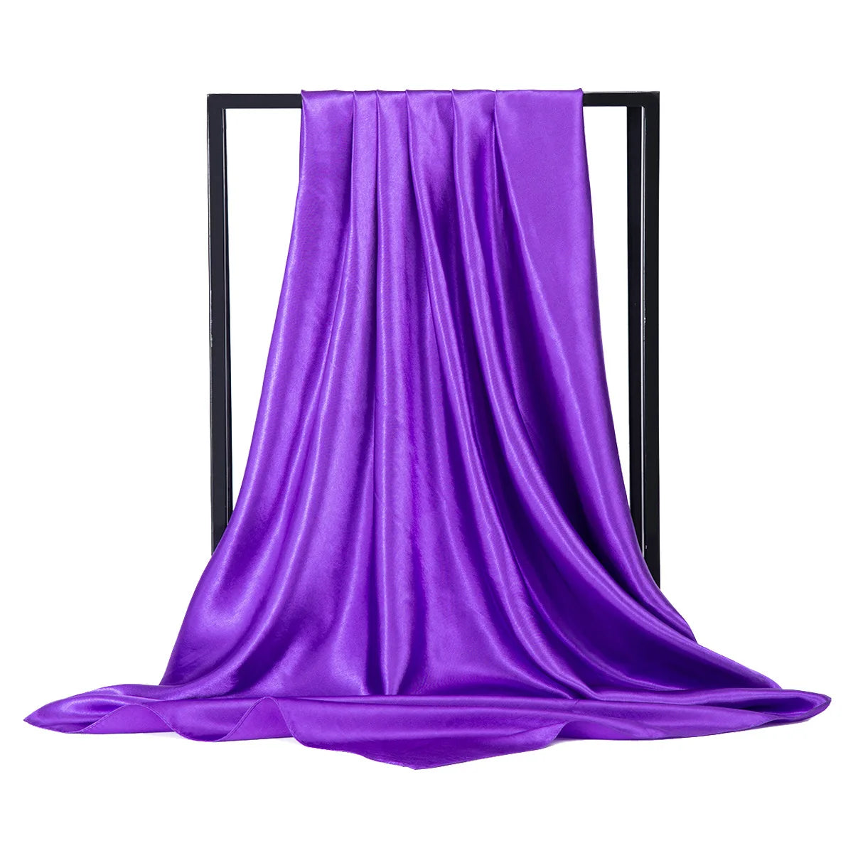 Satin Silk Scarf for Women – Solid Color Shawl & Hijab Wrap