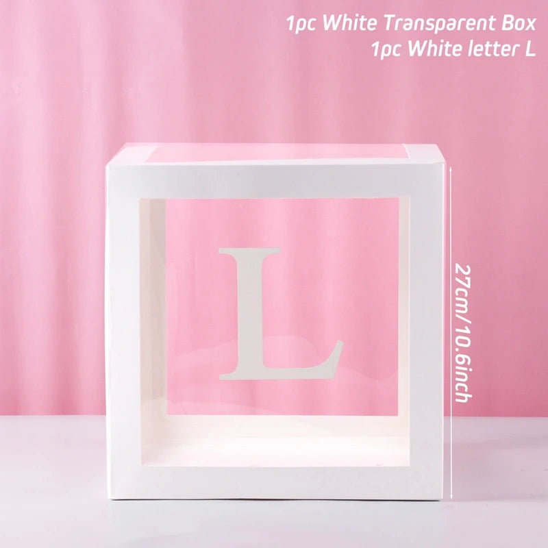 Letter Balloon Box – Transparent Party Decoration for Birthday & Baby Shower