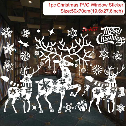 Christmas Window Wall Stickers – Festive PVC Decals