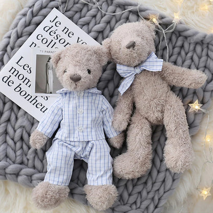 Classic Teddy Bear Plush Toy with Bow – Soft Stuffed Animal, 11.8in