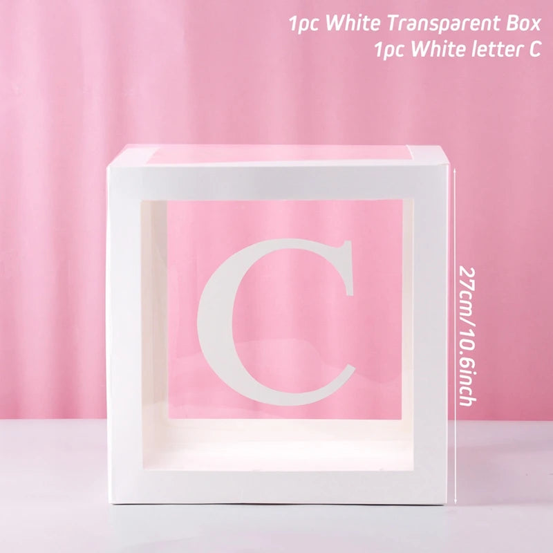 Letter Balloon Box – Transparent Party Decoration for Birthday & Baby Shower