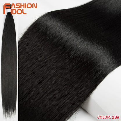 Bone Straight Synthetic Hair Extensions Bundles 24-36 Inch
