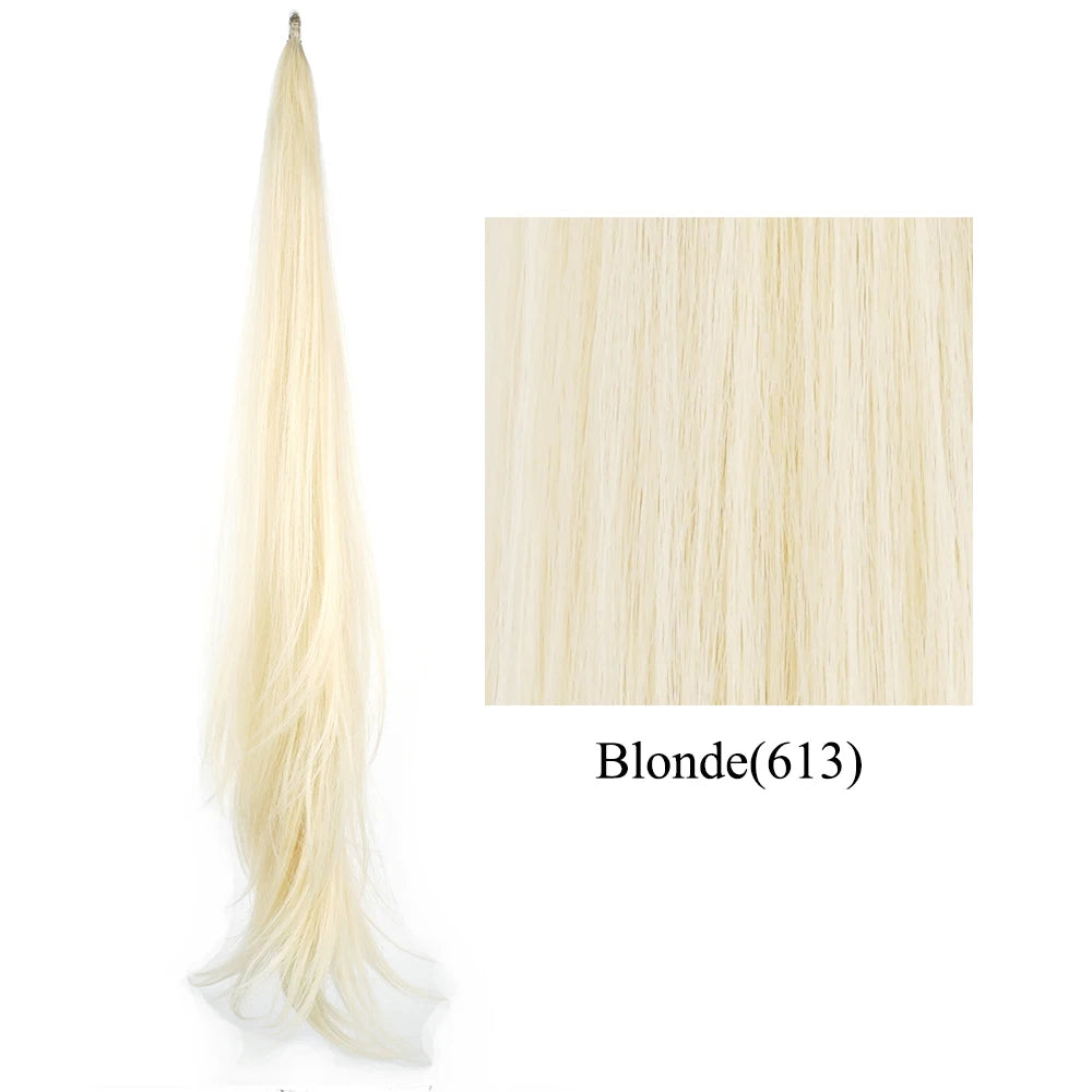 Long Layered Ponytail Synthetic Hair Extension 32 Inch Flexible Wrap-Around