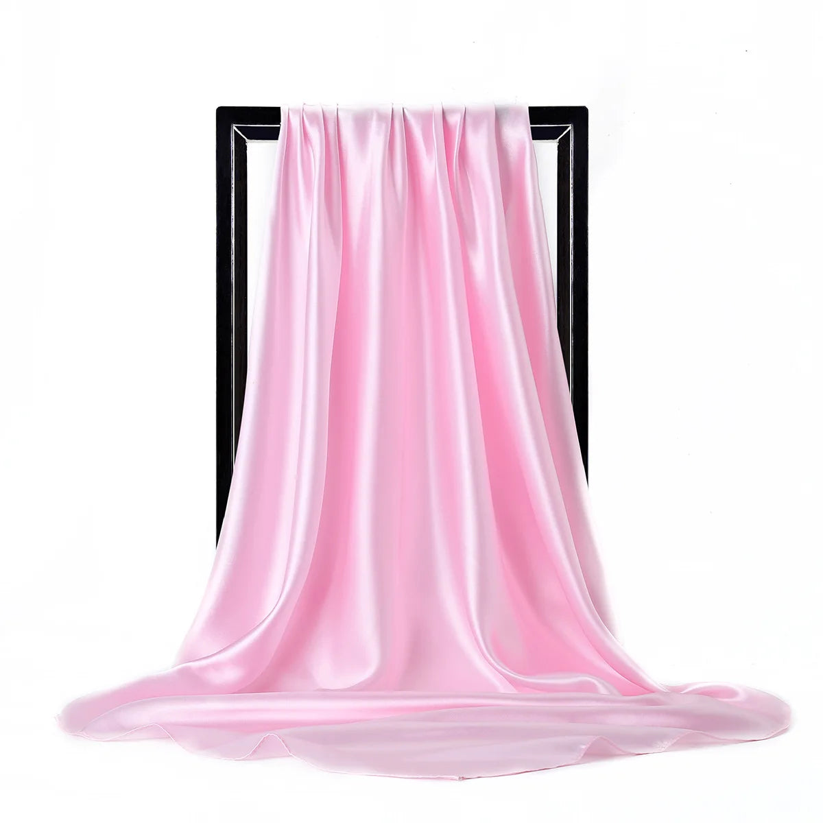 Satin Silk Scarf for Women – Solid Color Shawl & Hijab Wrap