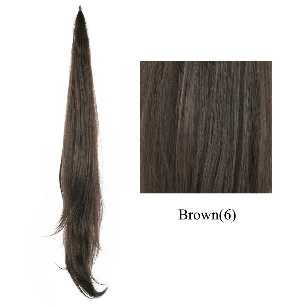 Long Layered Ponytail Synthetic Hair Extension 32 Inch Flexible Wrap-Around