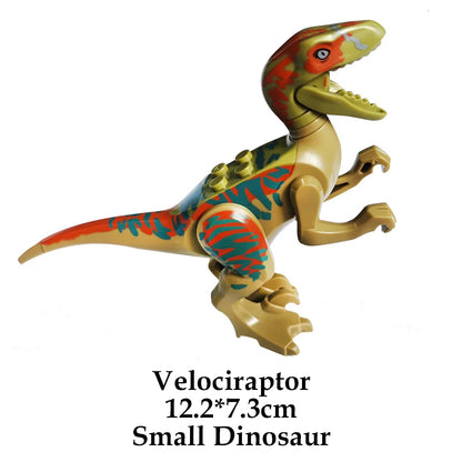 Jurassic Dinosaur Building Blocks Figures – T-Rex Raptor Triceratops MOC Models