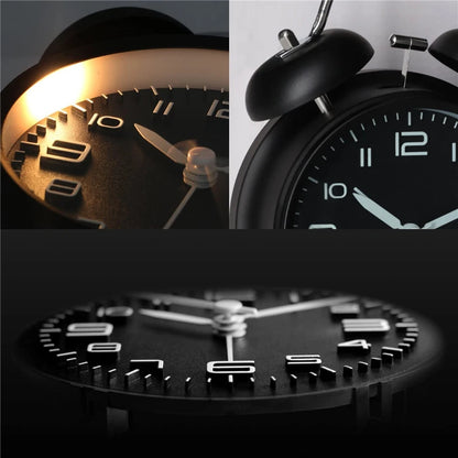 Twin Bell Alarm Clock – 4 Inch Loud Retro Desk Clock with Backlight