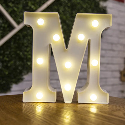 LED Alphabet Letter & Number Light – Battery Powered Marquee Night Lamp
