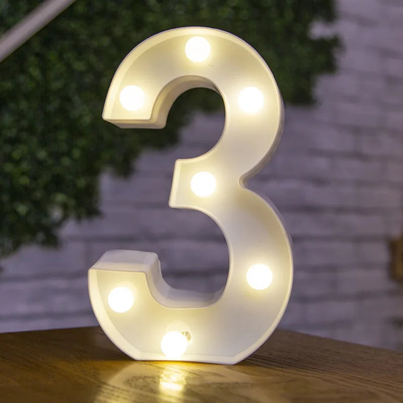 LED Alphabet Letter & Number Light – Battery Powered Marquee Night Lamp