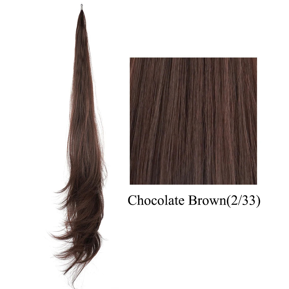 Long Layered Ponytail Synthetic Hair Extension 32 Inch Flexible Wrap-Around