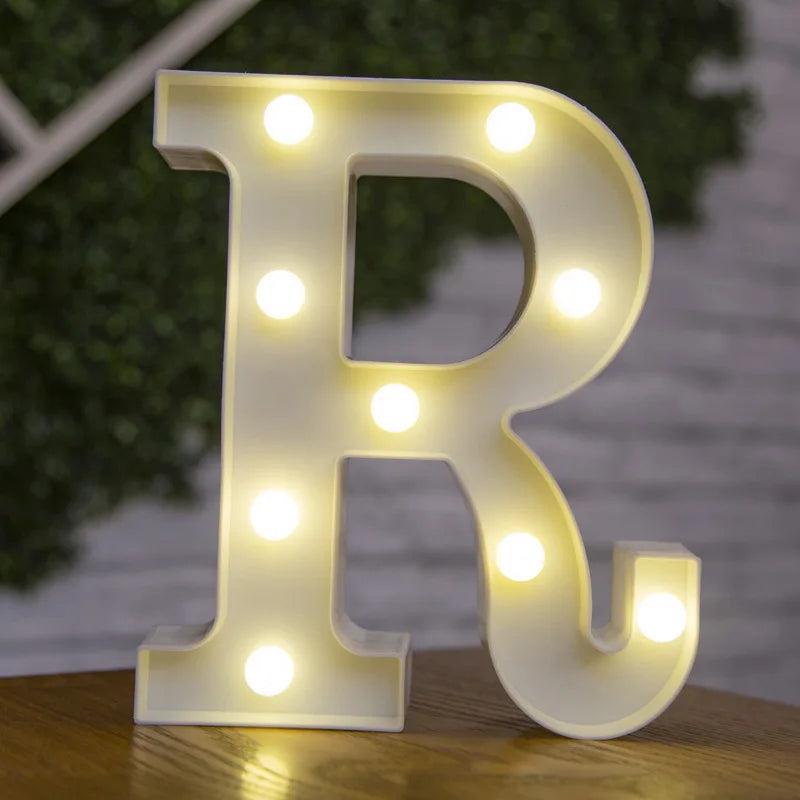 LED Alphabet Letter & Number Light – Battery Powered Marquee Night Lamp