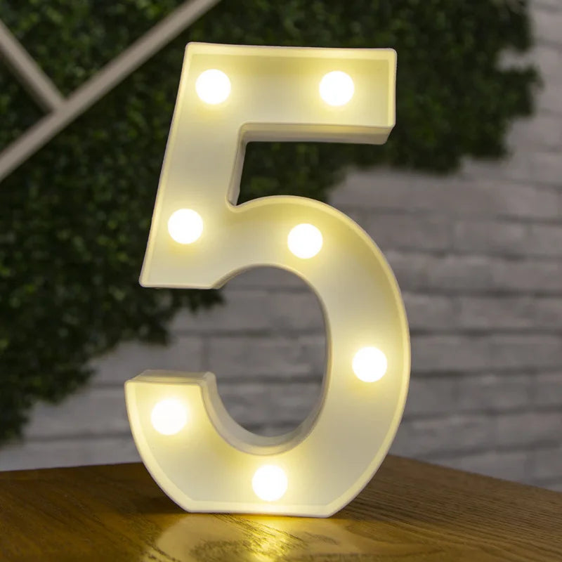 LED Alphabet Letter & Number Light – Battery Powered Marquee Night Lamp