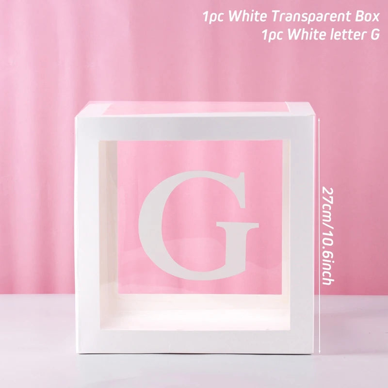 Letter Balloon Box – Transparent Party Decoration for Birthday & Baby Shower