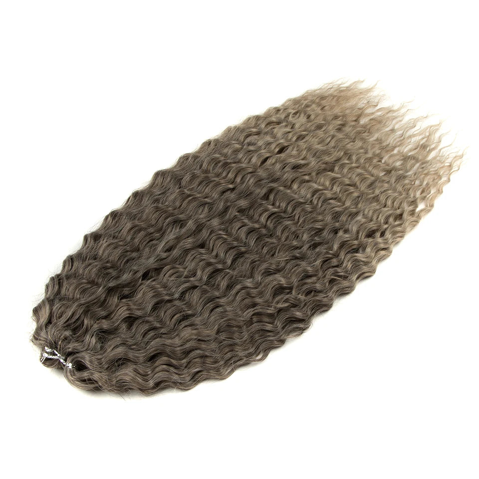 24 Inch Water Wave Crochet Braiding Hair – Synthetic Twist Curly Ombre Extensions