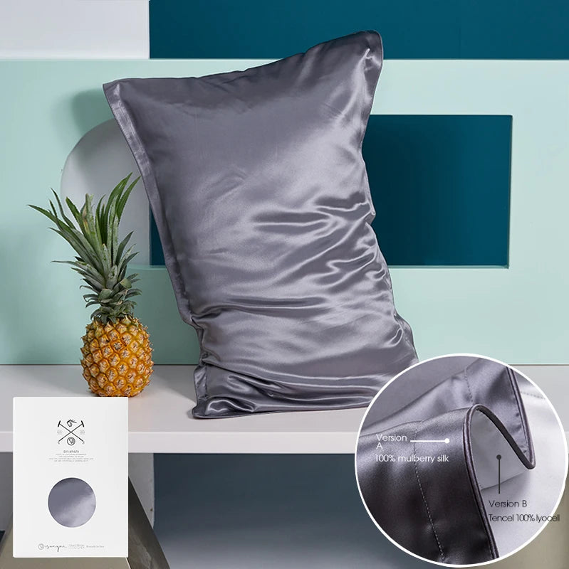 100% Mulberry Silk Pillowcase – Pure Silk Front & Lyocell Back