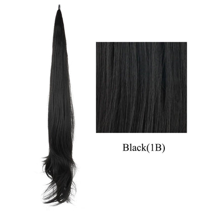 Long Layered Ponytail Synthetic Hair Extension 32 Inch Flexible Wrap-Around