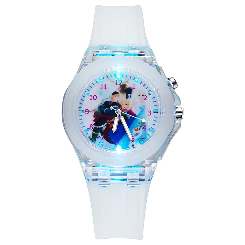 Kids Light-Up Watch Disney Frozen Elsa Girls Silicone Strap