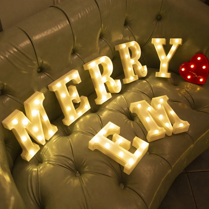 LED Alphabet Letter & Number Light – Battery Powered Marquee Night Lamp