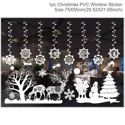 Christmas Window Wall Stickers – Festive PVC Decals