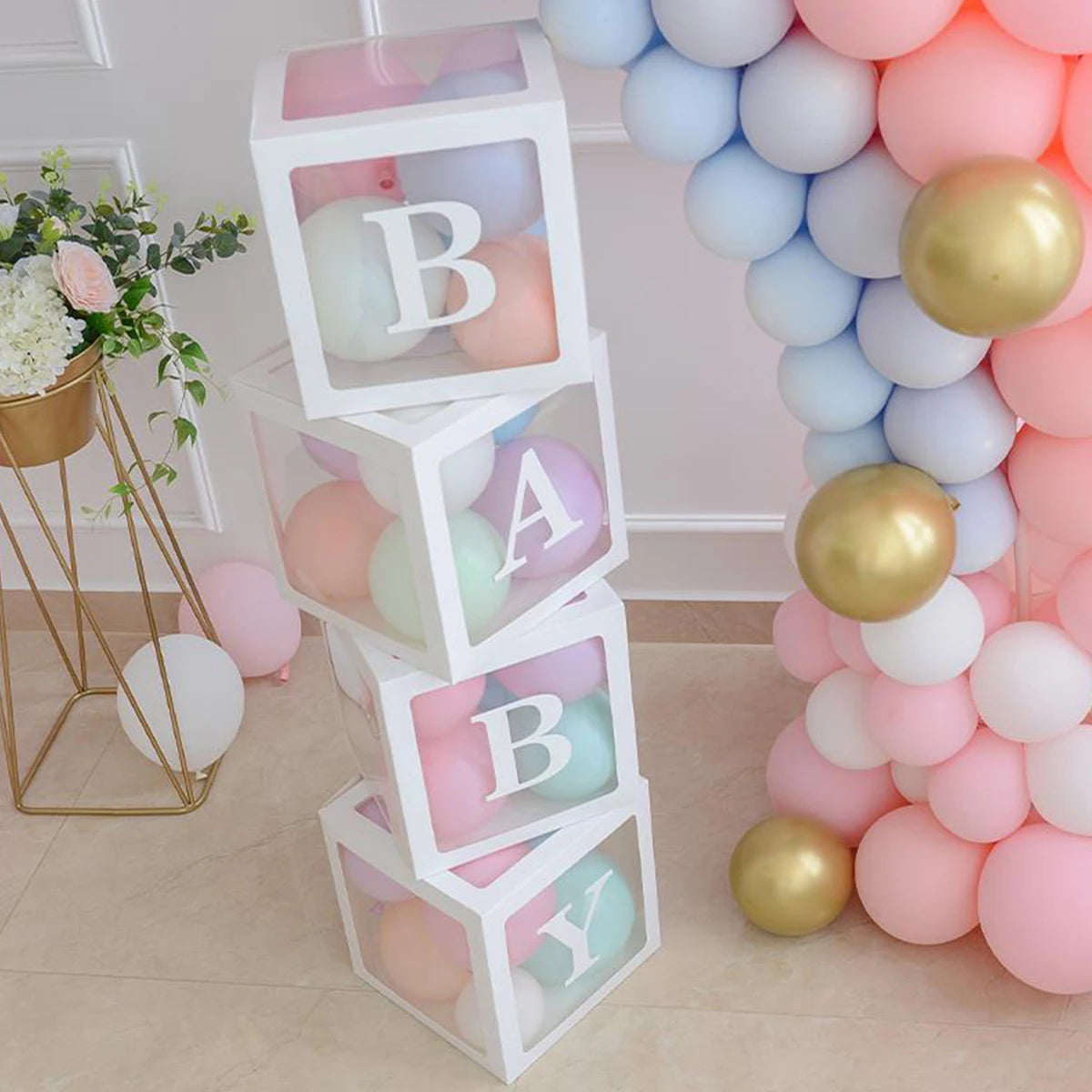 Letter Balloon Box – Transparent Party Decoration for Birthday & Baby Shower