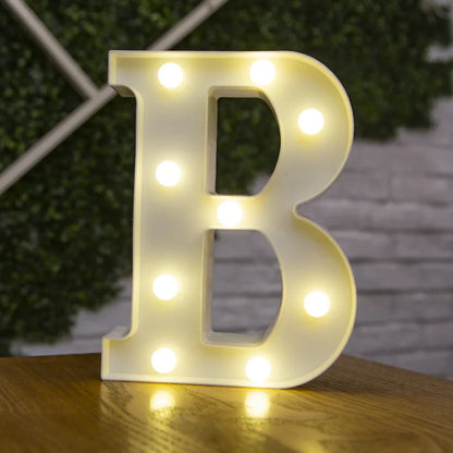 LED Alphabet Letter & Number Light – Battery Powered Marquee Night Lamp