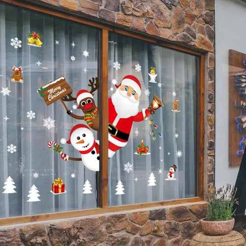 Christmas Window Wall Stickers – Festive PVC Decals