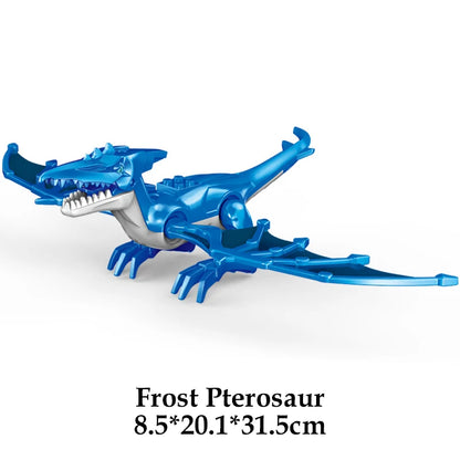 Jurassic Dinosaur Building Blocks Figures – T-Rex Raptor Triceratops MOC Models