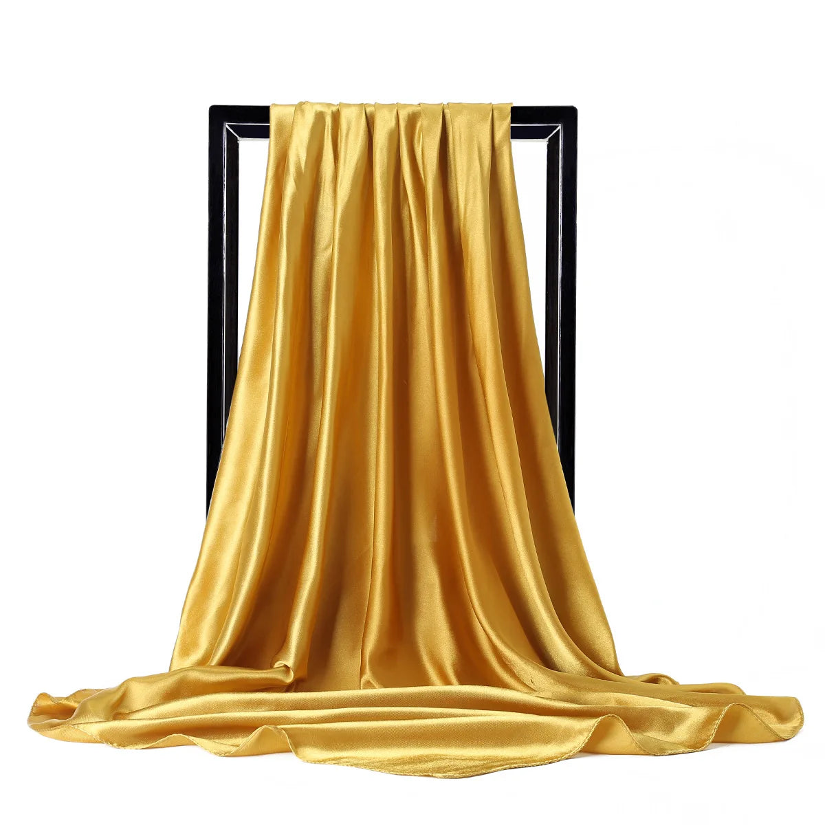 Satin Silk Scarf for Women – Solid Color Shawl & Hijab Wrap