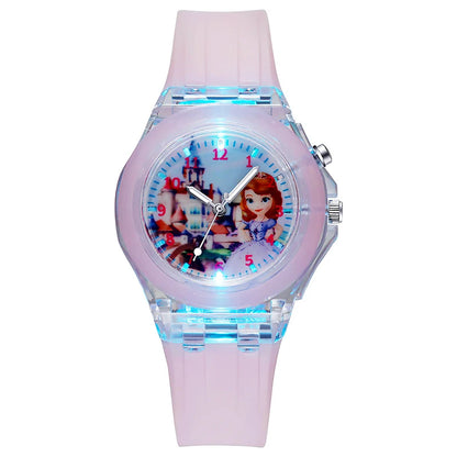 Kids Light-Up Watch Disney Frozen Elsa Girls Silicone Strap