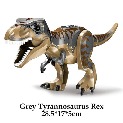 Jurassic Dinosaur Building Blocks Figures – T-Rex Raptor Triceratops MOC Models