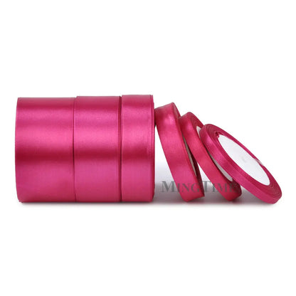 Satin Ribbon 25 Yards – 6mm to 50mm Wide, Multiple Colors