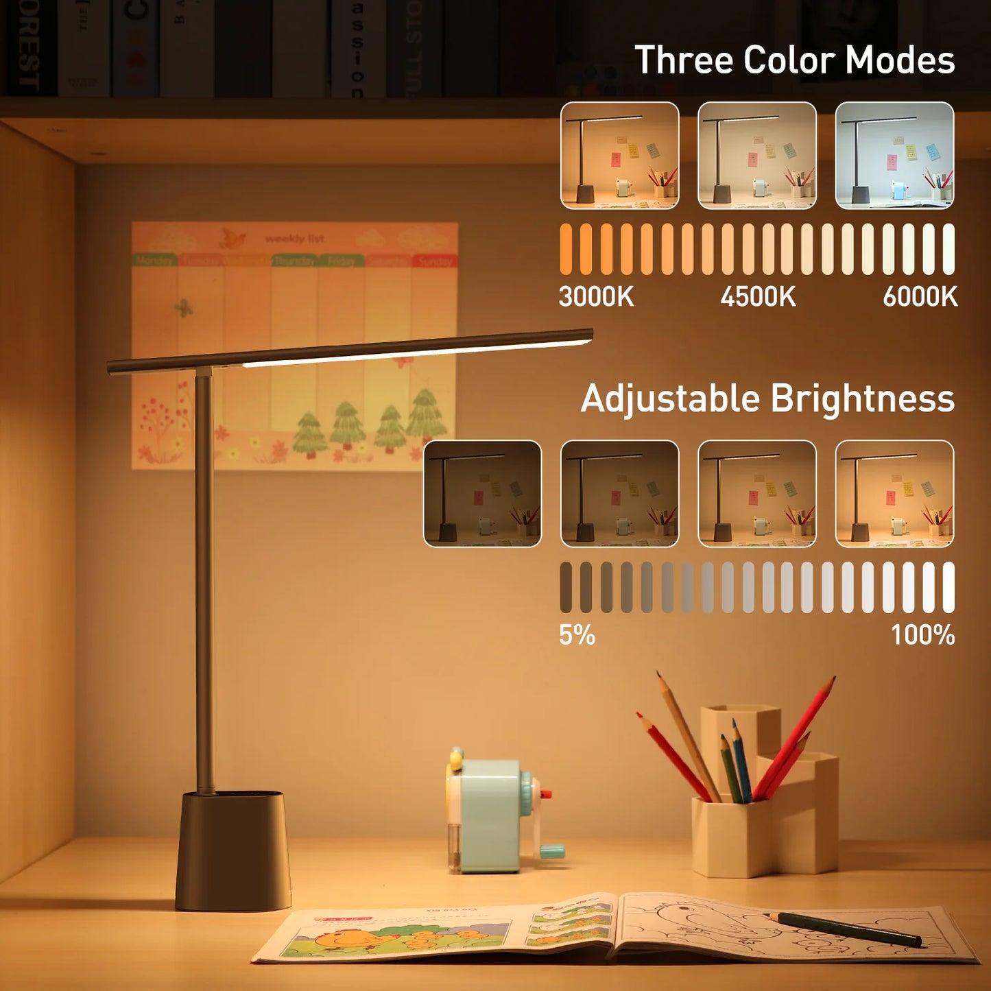 Baseus LED Desk Lamp – Dimmable Eye-Care Foldable Study Light