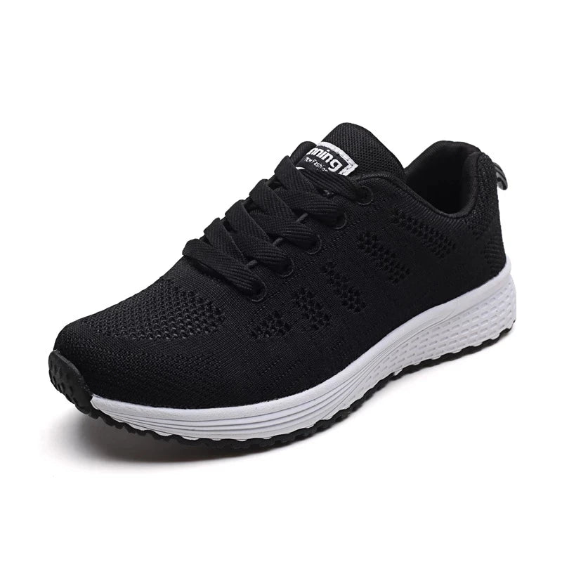 Women's Breathable Mesh Sneakers – Lightweight Flat Casual Walking Shoes