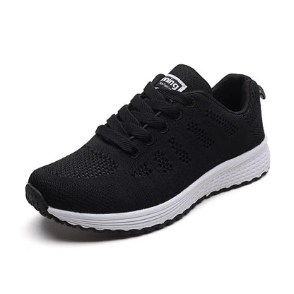 Women's Breathable Mesh Sneakers – Lightweight Flat Casual Walking Shoes
