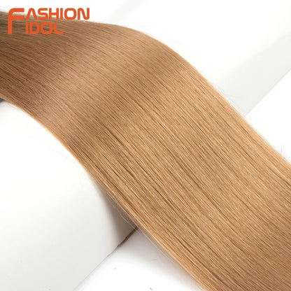 Bone Straight Synthetic Hair Extensions Bundles 24-36 Inch