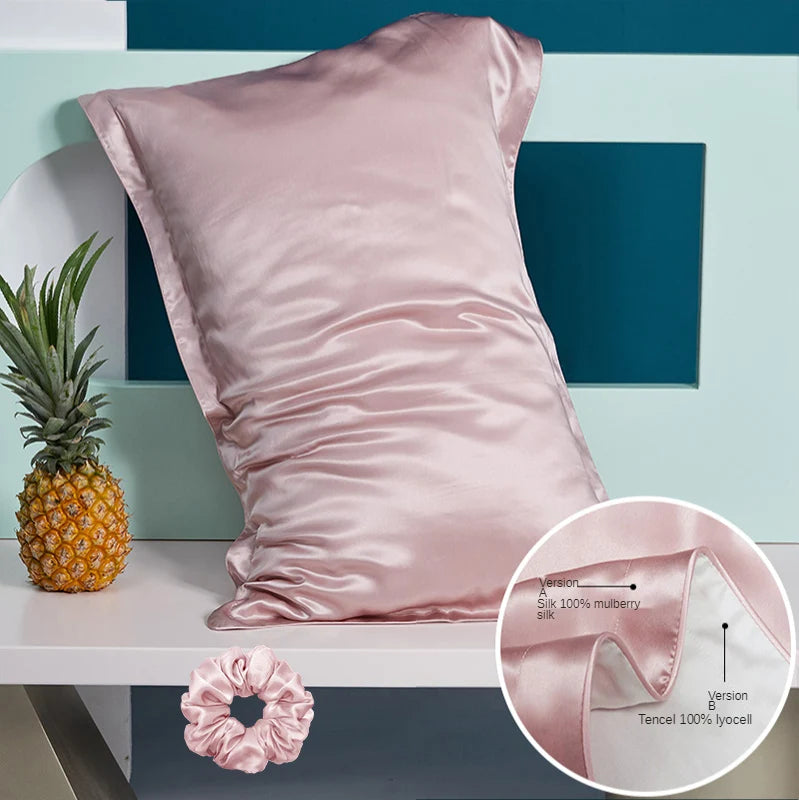 100% Mulberry Silk Pillowcase – Pure Silk Front & Lyocell Back