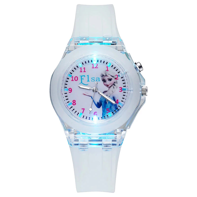 Kids Light-Up Watch Disney Frozen Elsa Girls Silicone Strap