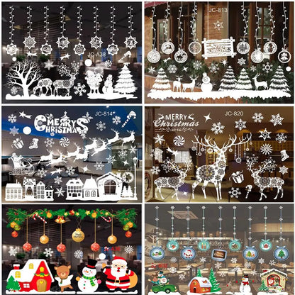 Christmas Window Wall Stickers – Festive PVC Decals