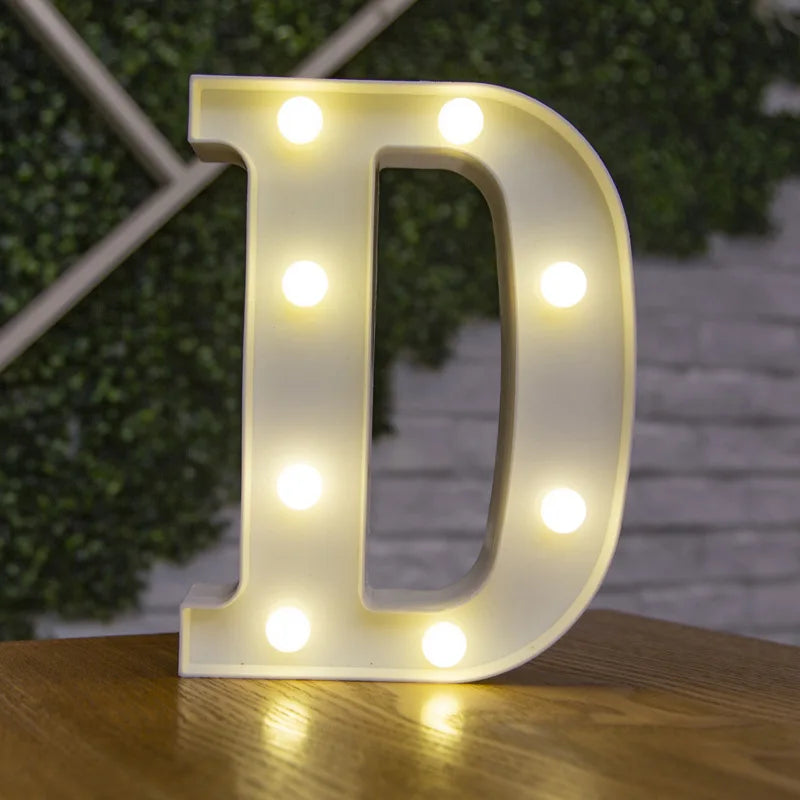 LED Alphabet Letter & Number Light – Battery Powered Marquee Night Lamp