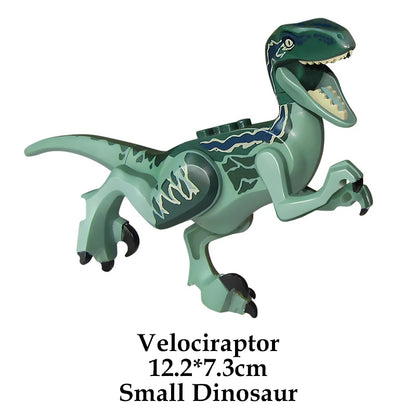 Jurassic Dinosaur Building Blocks Figures – T-Rex Raptor Triceratops MOC Models