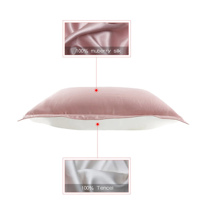 100% Mulberry Silk Pillowcase – Pure Silk Front & Lyocell Back