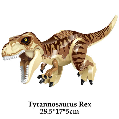 Jurassic Dinosaur Building Blocks Figures – T-Rex Raptor Triceratops MOC Models