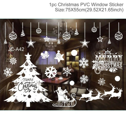 Christmas Window Wall Stickers – Festive PVC Decals