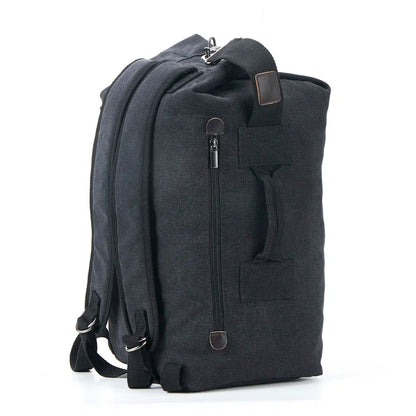 Large Canvas Bucket Backpack for Men – Travel & Mountaineering Rucksack