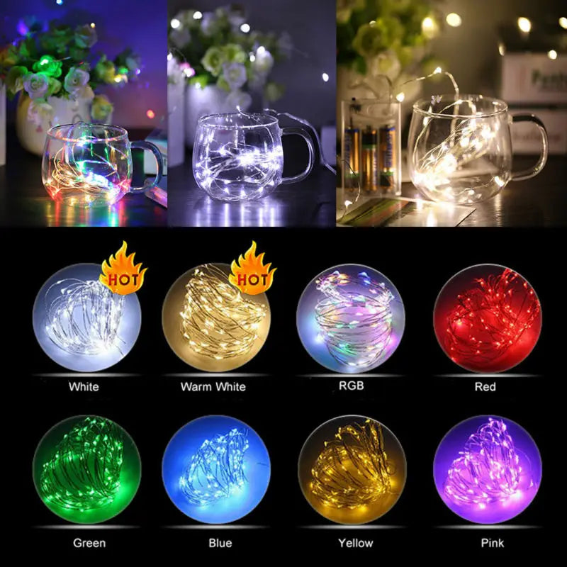 Battery Operated Fairy Lights with Timer – 2M 20 LED Copper Wire