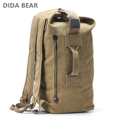 Large Capacity Canvas Backpack for Men – Travel & Hiking Rucksack