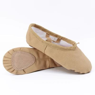 Canvas Ballet Slippers Split Sole Dance Shoes for Kids & Adults