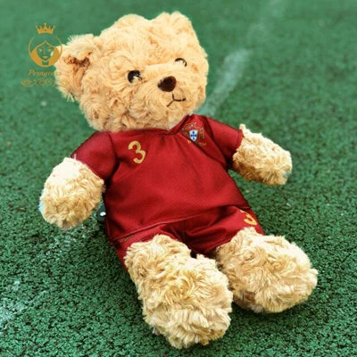 Football Player Plush Teddy Bear – Soccer Star Stuffed Doll