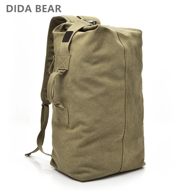 Canvas Duffle Backpack – Large Capacity Travel & Mountaineering Bag for Men